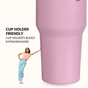 PickSip 40 Insulated Tumbler With Top Handle Quartz Cloud Pink 1200ml