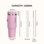 PickSip 40 Insulated Tumbler With Top Handle Quartz Cloud Pink 1200ml