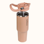 PickSip 40 Insulated Tumbler With Top Handle Soft Nude Peach 1200ml