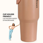 PickSip 40 Insulated Tumbler With Top Handle Soft Nude Peach 1200ml