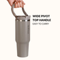 PickSip 40 Insulated Tumbler With Top Handle Urban Greige 1200ml