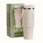 PickSip 40 Insulated Tumbler With Top Handle Vanilla Oatmilk 1200ml