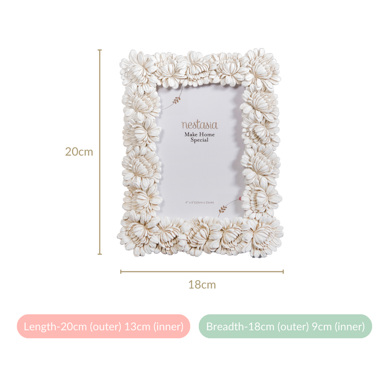 White Blooms Picture Frame Small