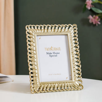 Classic Gold Photo Frame 9.5"x7.5"- Spiral Edge Photo Frame, Resin Photo Frame, Decorative Spiral Frame, Modern Resin Frame, Elegant Spiral Frame