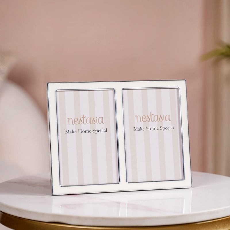 Double Collage Contemporary Picture Frame White 8.5"x6.5"- Double Collage Frame, Contemporary Picture Frame, White Photo Frame, Modern Collage Frame