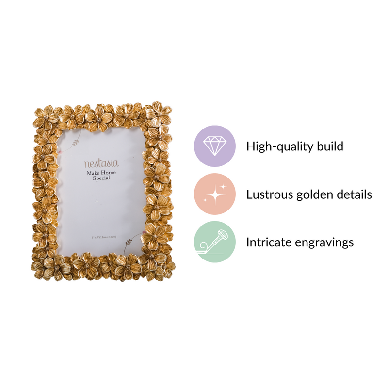 Radiant Floral Family Photo Frame Large