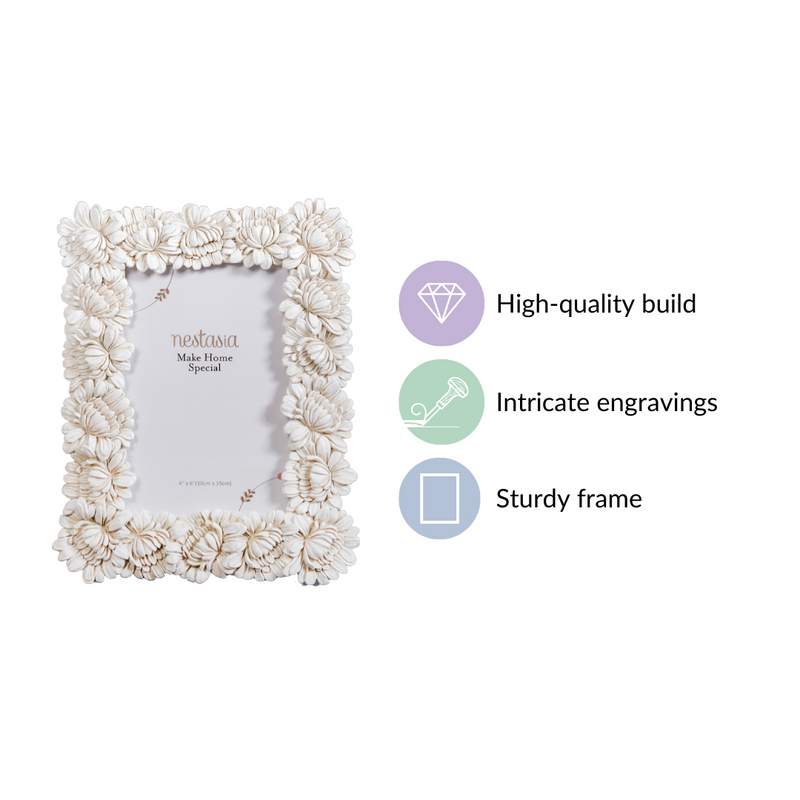 White Blooms Picture Frame Small