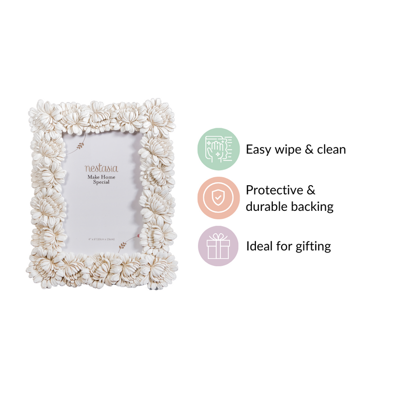 White Blooms Picture Frame Small
