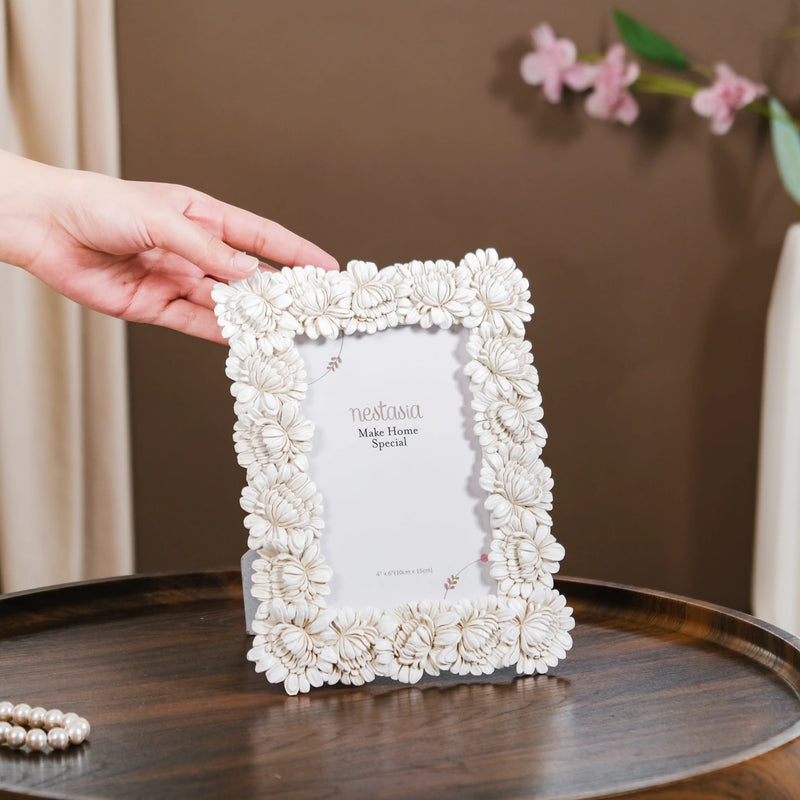 White Blooms Picture Frame Small