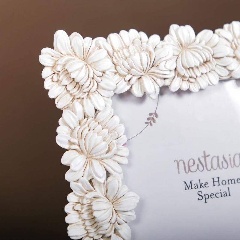White Blooms Picture Frame Large