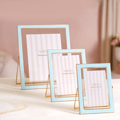 Transparent Floating Photo Frame Baby Blue Set Of 3