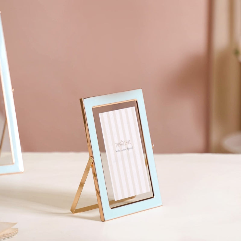 Transparent Floating Photo Frame Baby Blue Set Of 3