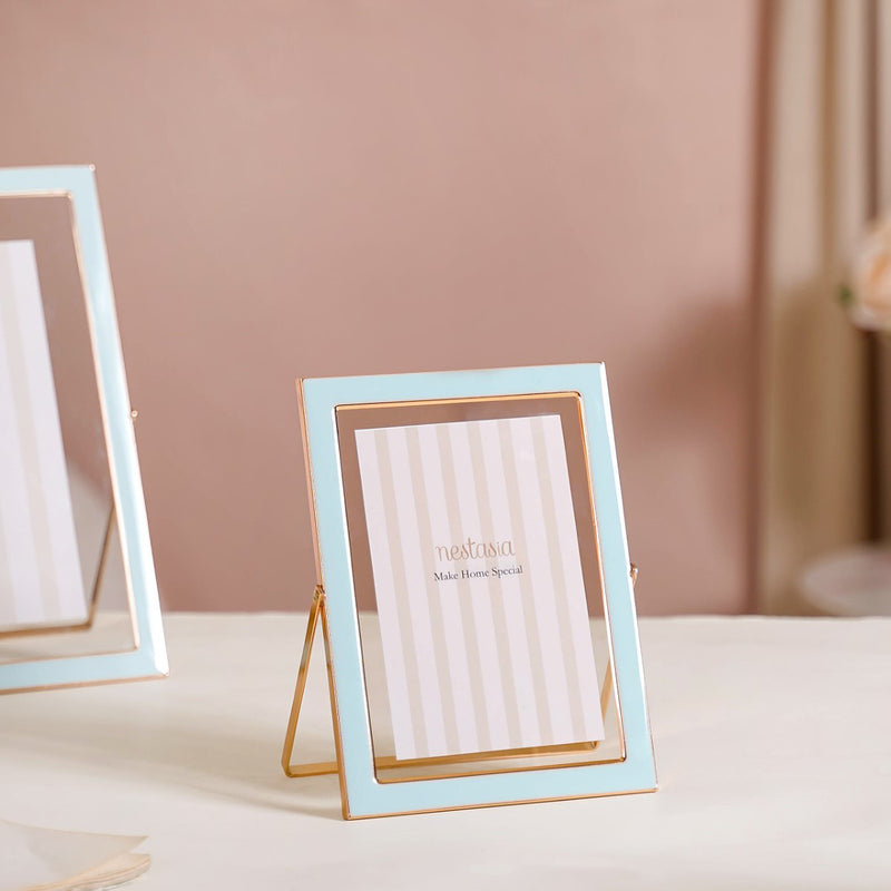 Transparent Floating Photo Frame Baby Blue Set Of 3