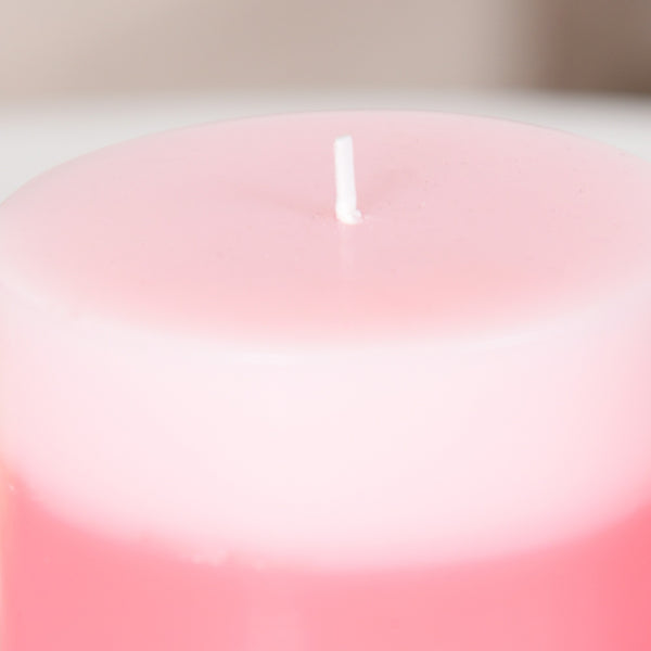 Layered Pillar Candle Red And Pink