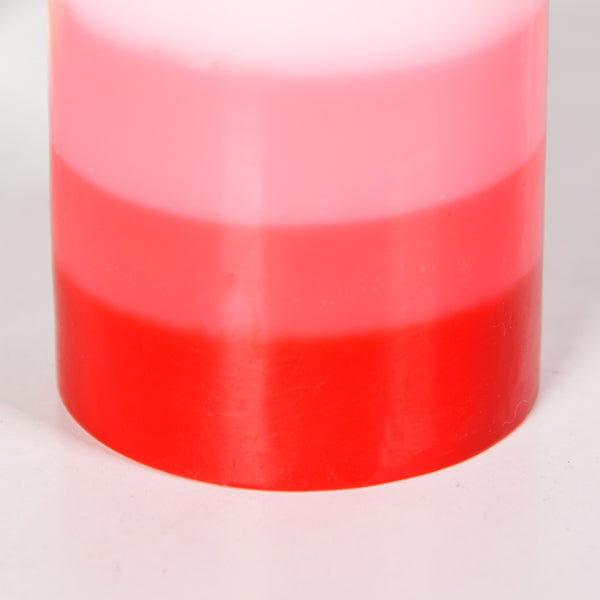 Layered Pillar Candle Red And Pink