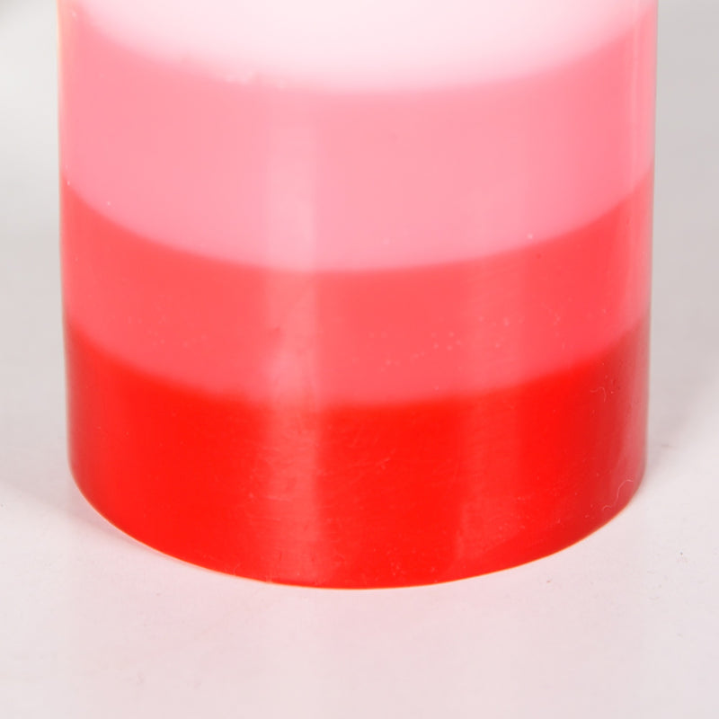 Layered Ombre Pillar Candle Red And Pink