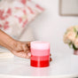 Layered Ombre Pillar Candle Red And Pink