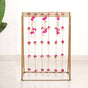 Box Frame Metal Backdrop With Floral Wall Hangings