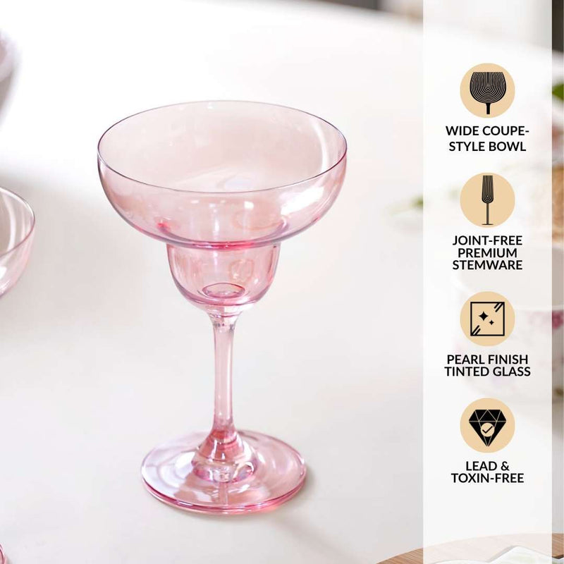 Pink Margarita Glass Set Of 2 240ml