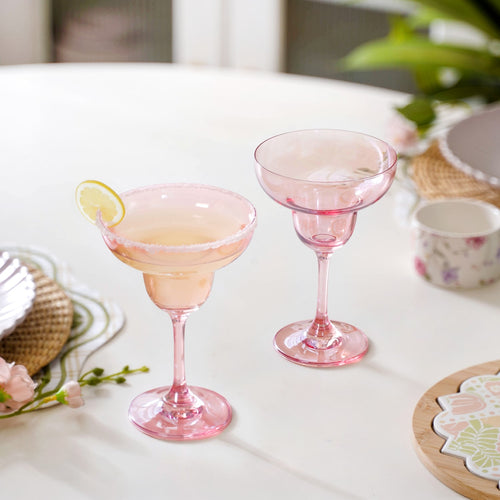 Pink Margarita Glass Set Of 2 240ml