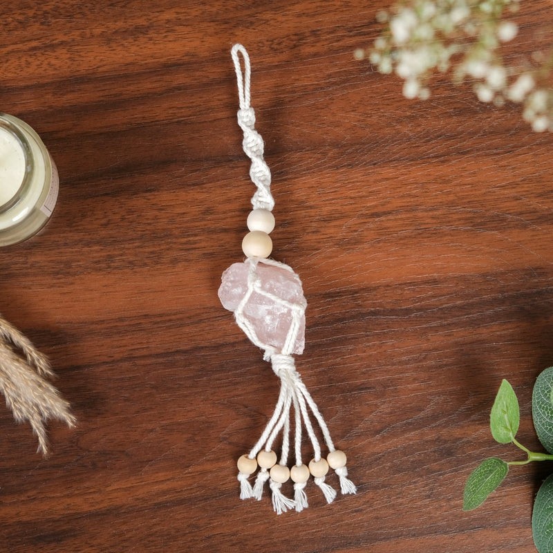 Pink Rock Salt Macrame Wall Hanging Set Of 2