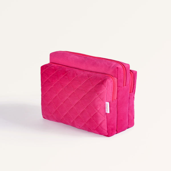 Pink Quilted Stylish Vanity Pouch