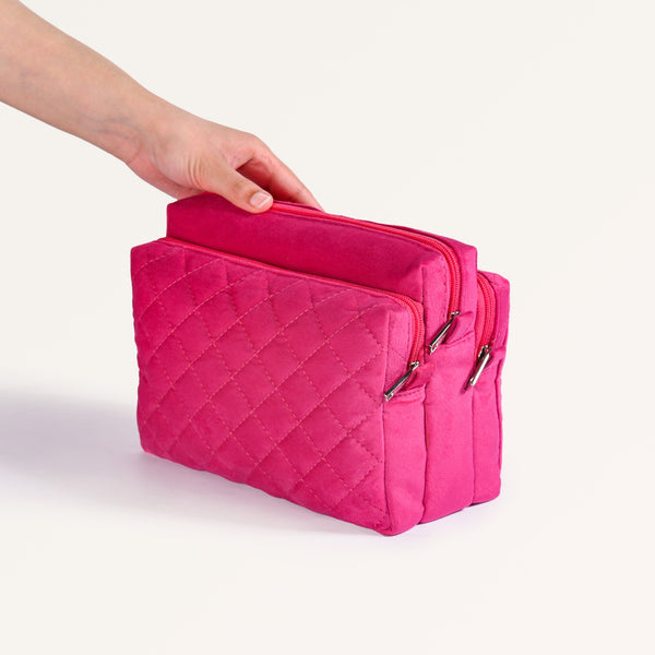 Pink Quilted Stylish Vanity Pouch