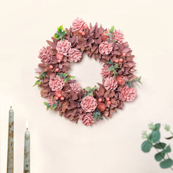 Roseate Floral Wreath For Christmas Decorations