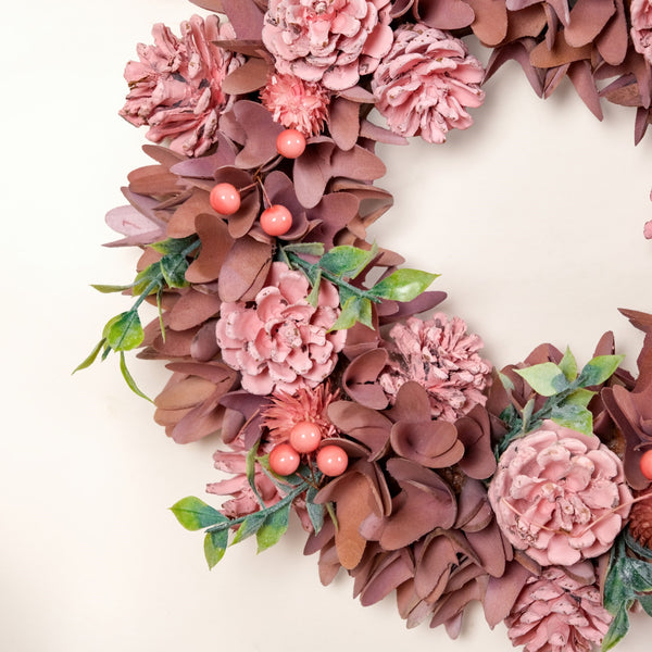 Roseate Floral Wreath For Christmas Decorations