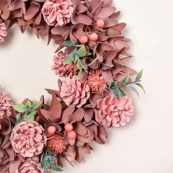 Roseate Floral Wreath For Christmas Decorations