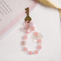 Pink Garden Charm Keyring With Beads