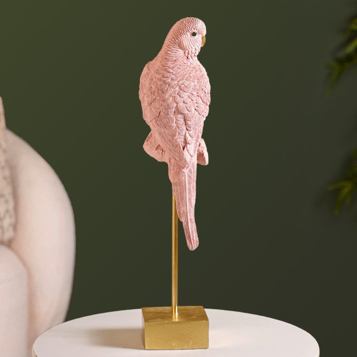 Pink Parakeet Showpiece With Stand Online Premium Decor Object