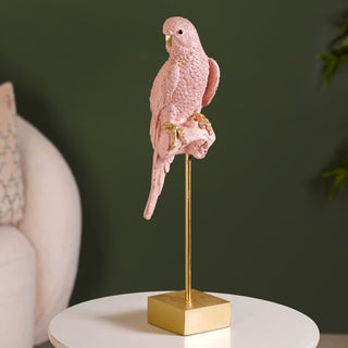 Pink Parakeet Showpiece With Stand