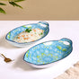 Green And Blue Mandala Serving Platter Set Of 2