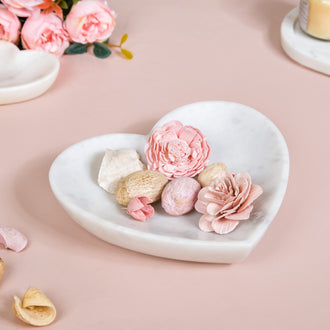 Big Heart Polished Marble Stone Platter