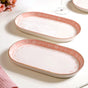 Set Of 2 Azo Pink Serving Platters 12 Inch
