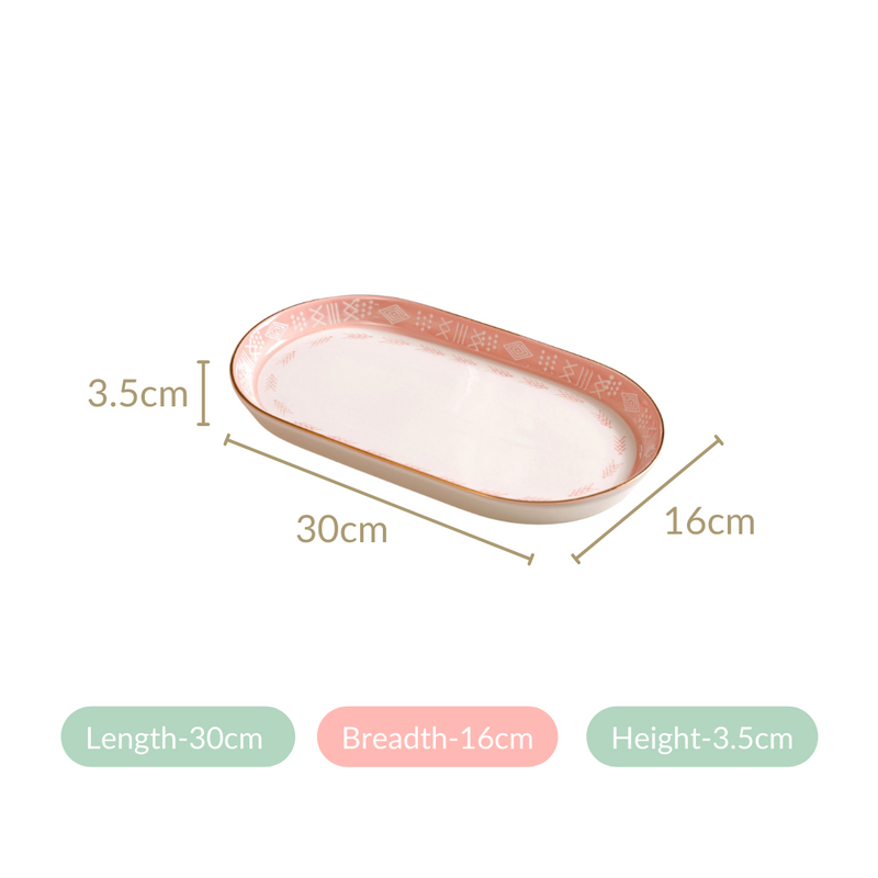 Set Of 2 Azo Pink Serving Platters 12 Inch - Serving platter, serving platter for snacks, platter set, serving platter set
