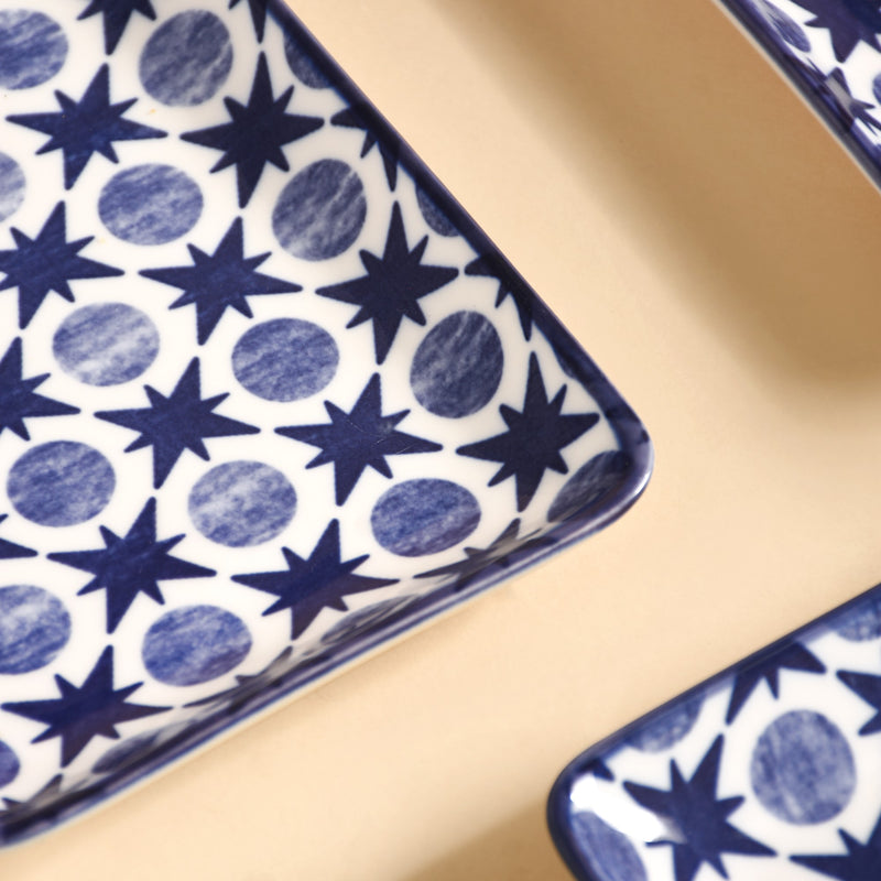 Abstract Design Ceramic Platters Set Of 4 8x4 Inch - Ceramic platter, ceramic platter set, platter for snacks, snack platters