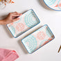 Set Of 2 Pastel Dream Snack Platters 8 Inch - Serving platter for snacks, rectangular platter, appetizer platter