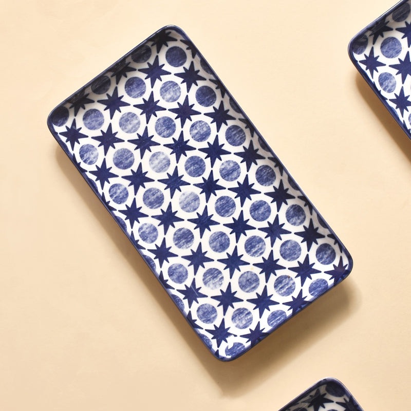 Abstract Design Ceramic Platters Set Of 4 8x4 Inch - Ceramic platter, ceramic platter set, platter for snacks, snack platters