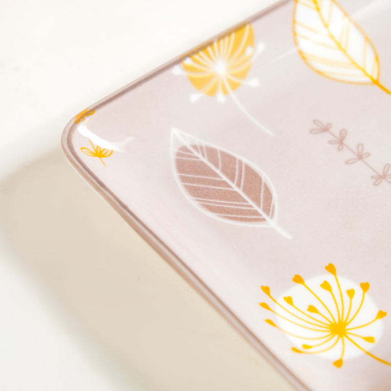 Set Of 4 Dandelion Starter Platters 8x4 Inch - Ceramic platters, platter set, serving platters, serving platter set,