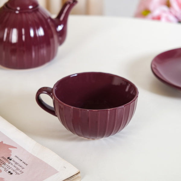 Ceramic Ambrosia One Cup Tea Set Plum