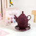 Ceramic Ambrosia One Cup Tea Set Plum