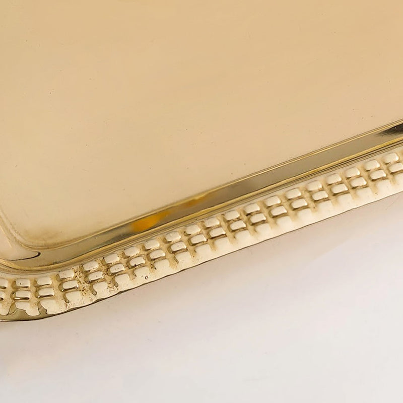Polished Brass Decorative Tray In Gold
