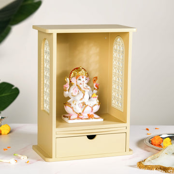 Pooja Mandir For Home And Office Beige 30x17x42cm