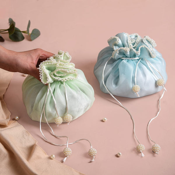 Pearl Potli Bags For Gifting Set Of 2