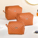 Set Of 3 Water Resistant Makeup Pouches Tan