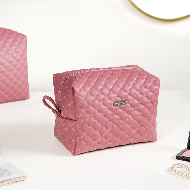 Pink Multipurpose Toiletry Bags Set Of 3