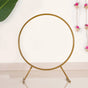 Golden Round Metal Backdrop Stand With Rose Decorations