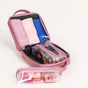 Pastel Pink Quilted Travel Organiser Kit Set Of 4